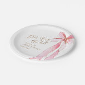 Sie bindet das Brautparty des Knot-Pink-Bows Pappteller (Schrägansicht)
