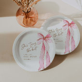 Sie bindet das Brautparty des Knot-Pink-Bows Pappteller