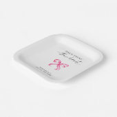 Sie bindet das Brautparty des Knot-Pink-Bows Pappteller (Gewinkelt)