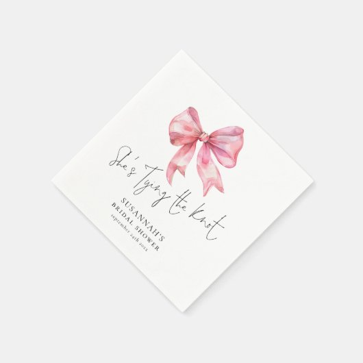 Sie bindet das Brautparty des Knot-Pink-Bows Serviette (Ecke)