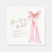 Sie bindet das Brautparty des Knot-Pink-Bows Serviette (Vorderseite)