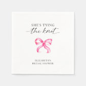 Sie bindet das Brautparty des Knot-Pink-Bows Serviette (Vorderseite)
