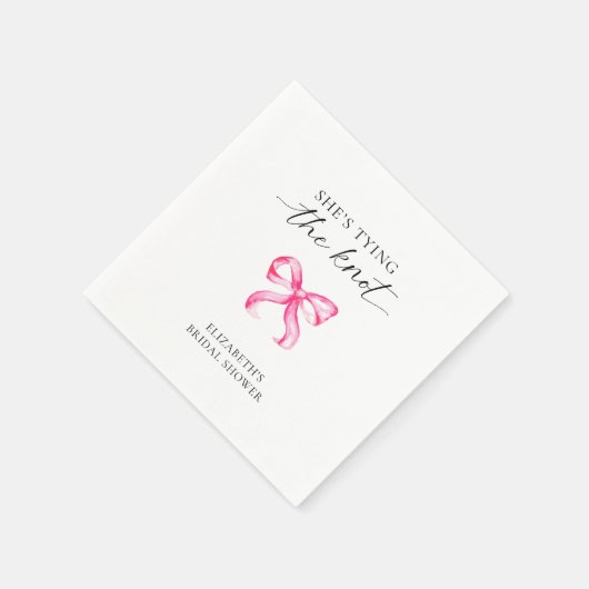 Sie bindet das Brautparty des Knot-Pink-Bows Serviette (Ecke)