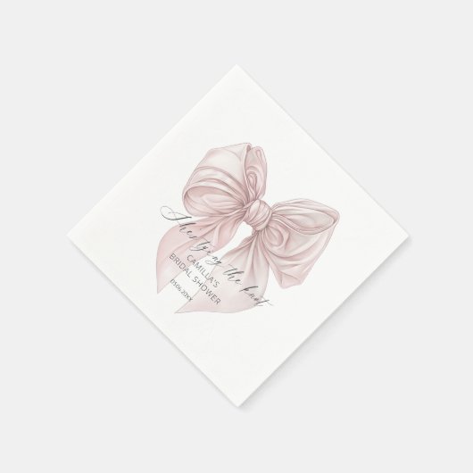 Sie bindet das Brautparty des Knot-Pink-Bows Serviette (Ecke)