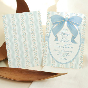 Sie bindet das Brautparty des Knot Powder Blue Bow Einladung