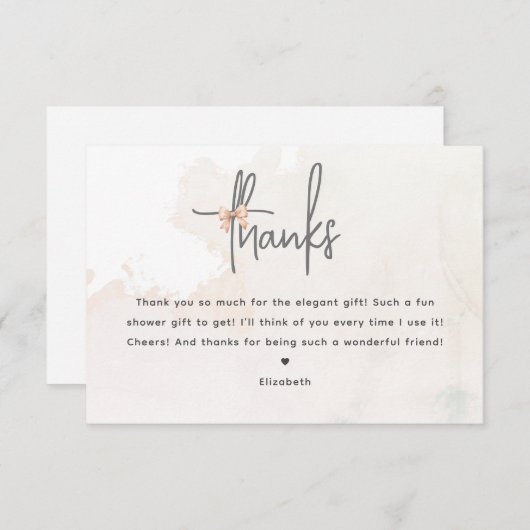 Sie bindet das Brautparty des Knotens an Dankeschö Begleitkarte (Vorne/Hinten)