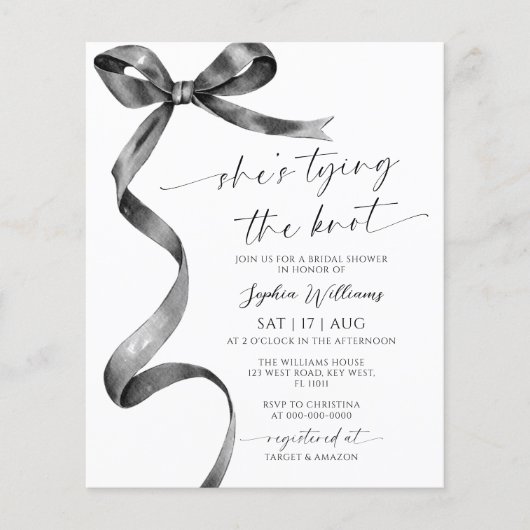 Sie bindet das Brautparty des Knotens Black Bow (Vorderseite)