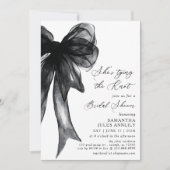 Sie bindet das Brautparty des Knotens Black Bow Einladung (Vorderseite)