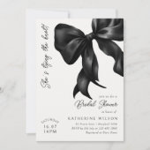 Sie bindet das Brautparty des Knotens Black Bow Einladung (Vorderseite)