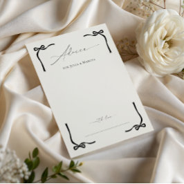 Sie bindet das Brautparty des Knotens Black Bow Hinweiskarte