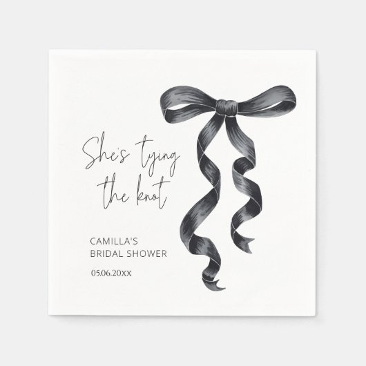 Sie bindet das Brautparty des Knotens Black Bow Serviette (Vorderseite)
