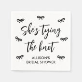 Sie bindet das Brautparty des Knotens Black Bow Serviette (Vorderseite)