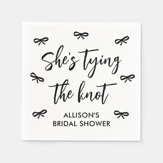 Sie bindet das Brautparty des Knotens Black Bow Serviette (Vorderseite)