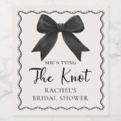Sie bindet das Brautparty des Knotens Black Bow Weinetikett (Einzelnes Label)
