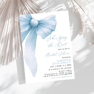 Sie bindet das Brautparty des Knotens Blue Bow Einladung