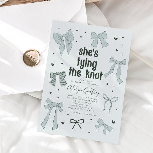 Sie bindet das Brautparty des Knotens Blue Bow Einladung