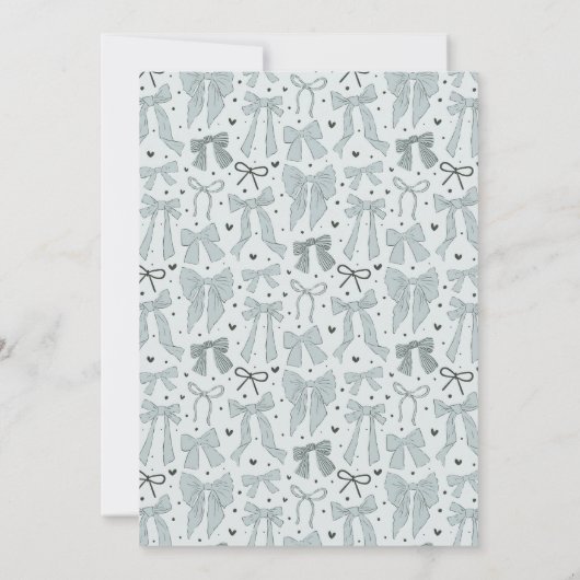 Sie bindet das Brautparty des Knotens Blue Bow Einladung (Rückseite)