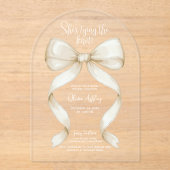 Sie bindet das Brautparty des Knotens Bow Acryleinladungen (Vorderseite)