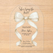 Sie bindet das Brautparty des Knotens Bow Acryleinladungen (Vorderseite)