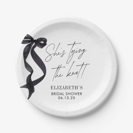 Sie bindet das Brautparty des Knotens Bow Pappteller (Vorderseite)