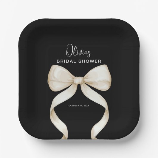 Sie bindet das Brautparty des Knotens Bow Pappteller (Vorderseite)