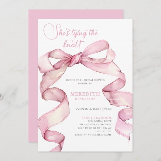 Sie bindet das Brautparty des Knotens Einladung (Vorne/Hinten)