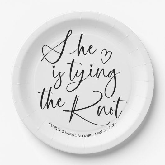 Sie bindet das Brautparty des Knotens Pappteller (Vorderseite)