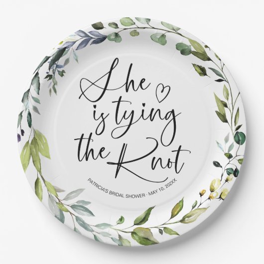 Sie bindet das Brautparty des Knotens Pappteller (Vorderseite)