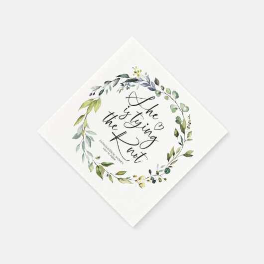 Sie bindet das Brautparty des Knotens Serviette (Ecke)