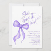 Sie bindet das Brautparty des Lila Knotens Einladung (Vorderseite)