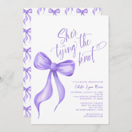 Sie bindet das Brautparty des Lila Knotens Einladung