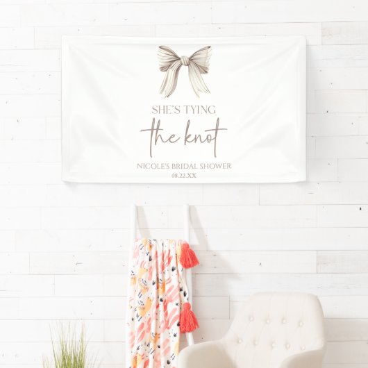 Sie bindet das Brautparty des weißen Bowes. Banner (Insitu)