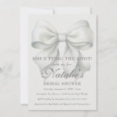 Sie bindet das Brautparty des weißen Bowes. Einladung (Vorderseite)