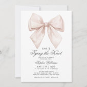 Sie bindet das Brautparty des weißen Bowes. Einladung (Vorderseite)