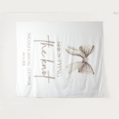 Sie bindet das Brautparty des weißen Bowes. Wandteppich (Vorderseite (Horizontal))