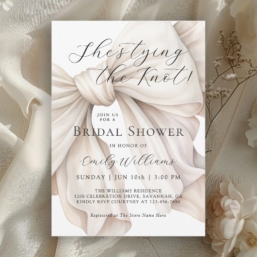 Sie bindet das Brautparty des weißen Knoten Einladung