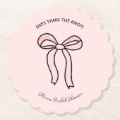 Sie bindet das Brautparty des weißen, rosafarbenen Untersetzer (Vorderseite)