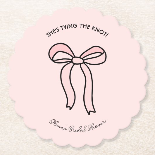 Sie bindet das Brautparty des weißen, rosafarbenen Untersetzer (Vorderseite)