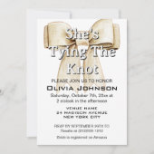 Sie bindet das Brautparty "Knot Linen Bow" Einladung (Vorderseite)