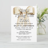 Sie bindet das Brautparty "Knot Linen Bow" Einladung (Stehend Vorderseite)