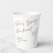 Sie bindet das Brautparty "White Bow" Pappbecher (Rückseite)