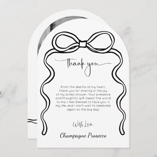 Sie bindet das Foto des Knochen-Brautparty Einladung (Vorne/Hinten)