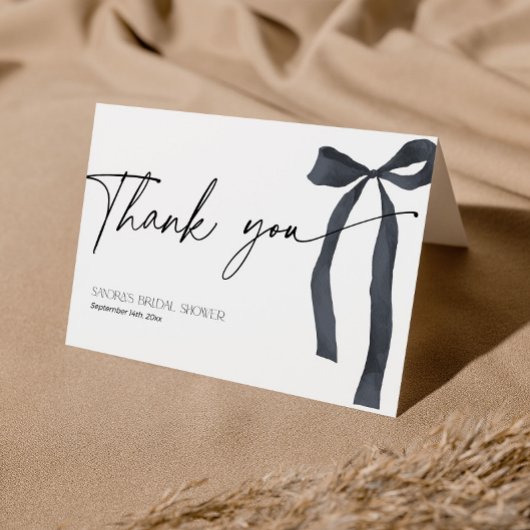 Sie bindet das Goth Black Bow-Brautparty Dankeskarte