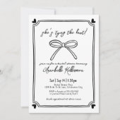 Sie bindet das knöchelige Brautparty Einladung (Vorderseite)