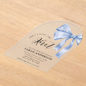 Sie bindet das knochenblaue Brautparty Acryleinladungen (Ablage )
