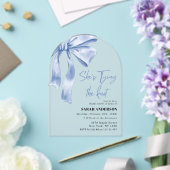 Sie bindet das knochenblaue Brautparty Acryleinladungen (Insitu (Hochzeit))