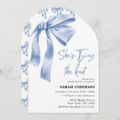Sie bindet das knochenblaue Brautparty Einladung (Vorne/Hinten)