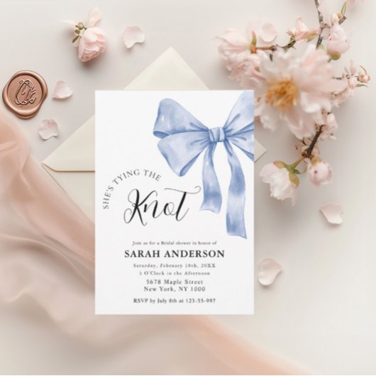 Sie bindet das knochenblaue Brautparty Einladung
