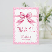 Sie bindet das knochenrosa Brautparty an Dankeskarte (Stehend Vorderseite)