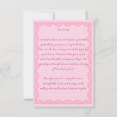 Sie bindet das knochenrosa Brautparty an Dankeskarte (Rückseite)